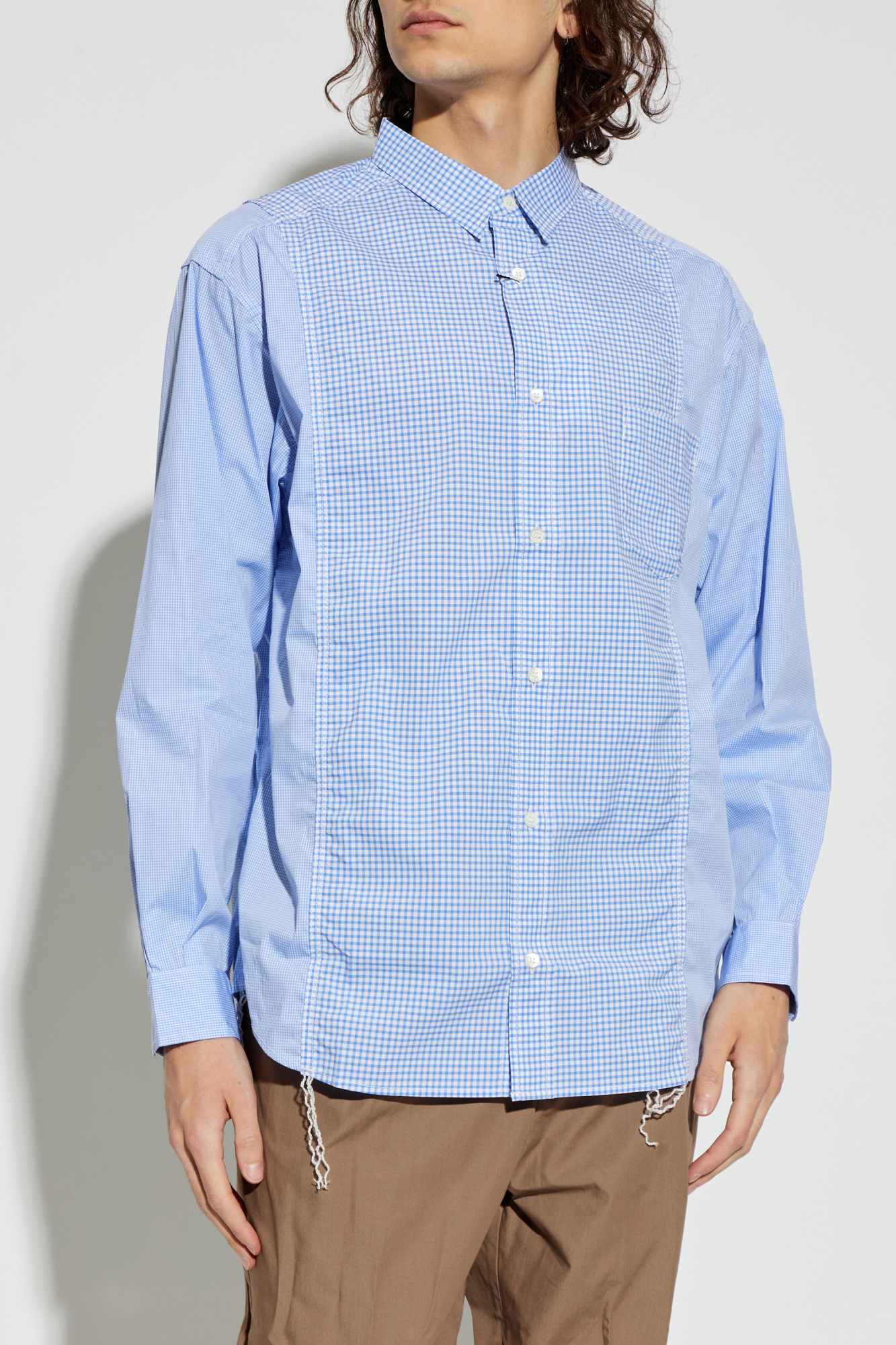 トップス COMME des GARCONS HOMME PLUS CHECK SHIRT Blue Shirt with a checked pattern Comme des Garçons Homme Plus